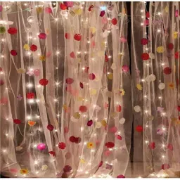AK 1.83 x 1.52 m (6x5 Feet) White Shimmer Net Curtain String Light for Decoration, WHCUR image 3