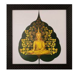 eCraftIndia Yellow & Green Buddha UV Wall Art-image-10