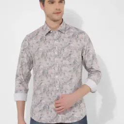 Numero Uno Pink Slim Fit Printed Shirt-image-91