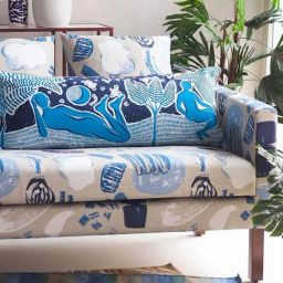 Silent Night Cotton Duck Blue Cushion Cover - 14 X 36 Inches-image-68