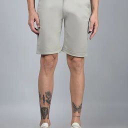 Crimsoune Club Grey Cotton Regular Fit Solid Shorts-picture-15
