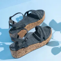 Inc.5 Women's Black Ankle Strap Wedges-image-6