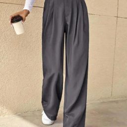 Kotty Grey Cotton Plain Trousers-picture-6