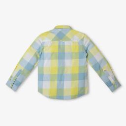 Ed-a-Mamma Kids Yellow & Blue Checks Full Sleeves Shirt-image-9