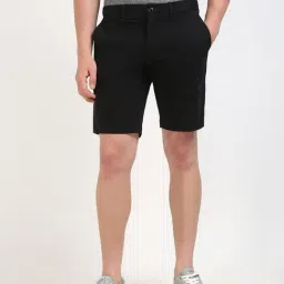 TOMMY HILFIGER Black Cotton Regular Fit Solid Shorts-image-52