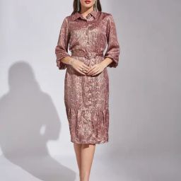 Latin Quarters Pink Polyester Regular Fit Dress-image-32