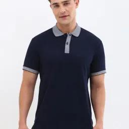 Allen Solly Navy Cotton Regular Fit Polo T-Shirt-picture-45