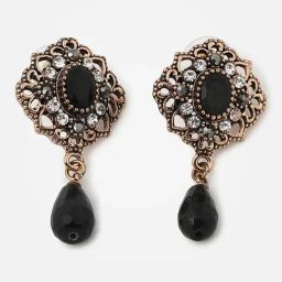 Sohi Gold Plated Designer Stone Drop Earrings-27