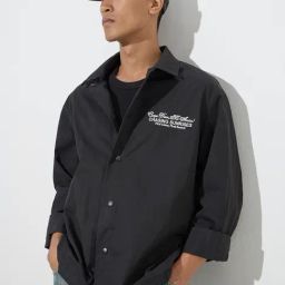 Nuon by Westside Black Text Patterned Relaxed-Fit Cotton-Blend Shirt-image-33