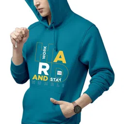 HAMBERG Men Typography Printed Hooded Pullover-picture-39