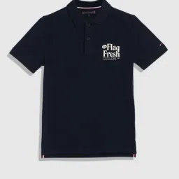 TOMMY HILFIGER Boys Dark Night Navy Cotton Printed Polo-picture-25