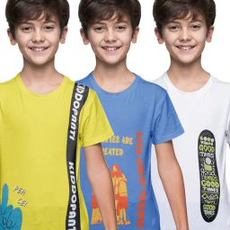 Kiddopanti Multi Regular T-Shirts 3 T- Shirts-picture-38