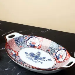 Smokey Cocktail Multicolor Ceramic Mandala Platter-image-27