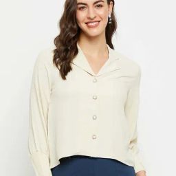 Madame Off White Regular Fit Top-26