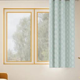 Haus & Kinder Blue Palm Charm Polyester Single Window Curtain 5 Ft-image-21
