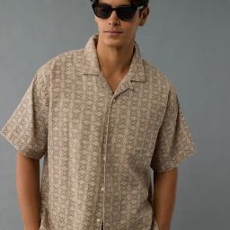 American Eagle Khaki Regular Fit Printed Shirt-picture-17