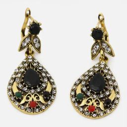 Sohi Gold Plated Designer Stone Drop Earrings-image-21