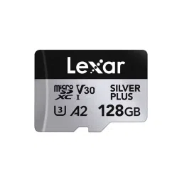 Lexar High-Performance microSDXC Memory Card 128 GB UHS-I with SD Adapter, SILVER PLUS-16