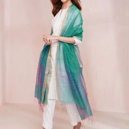 Fabindia Green Woven Pattern Dupatta-picture-11