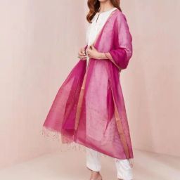 Fabindia Pink Woven Pattern Dupatta-picture-17