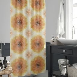 ArtzFolio Yellow & Brown Printed Waterproof Shower Curtains-image-67