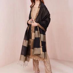 Fabindia Black Woven Pattern Dupatta-picture-11