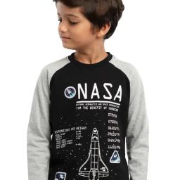 Under Fourteen Only Kids Black Full Sleeves Printed T-Shirt-image-37