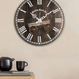 Random Brown & White Abstract Printed Analogue Silent Wall Clock-picture-27