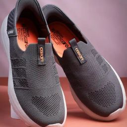 Asian Men's Charcoal Grey Walking Shoes-image-18
