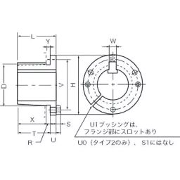 Mitsuboshi Type 2 U0 Bushing for Max Star Wedge Pulley 125 mm, U0-N-125-image-60