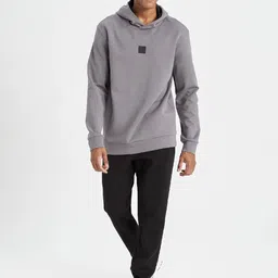 DeFacto Men Black Cotton Slip-On Lounge Pants-picture-21