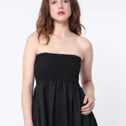 RAREISM Black Viscose Blend Solid Sleeveless Dress-image-41