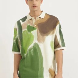 United Colors Of Benetton Multi Pure Cotton Loose Fit Printed Polo T-Shirt-image-48