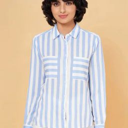 Annabelle by Pantaloons Blue Striped Shirt-image-63