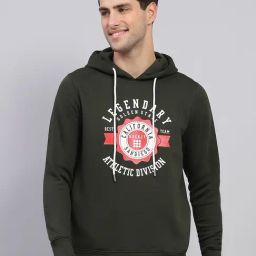 Rock.It Olive Regular Fit Printed Hooded Sweatshirt-image-42