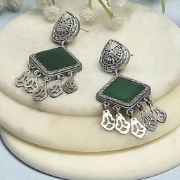 Biba Green Brass Dangler Earrings for Women-image-53