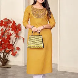 ZAZADIYA IMPEX Women Yellow Kurtis-picture-22