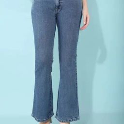 Crimsoune Club Blue Mid Rise Bootcut Jeans-image-101