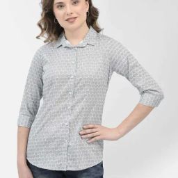Crimsoune Club Grey Cotton Printed Shirt-image-35