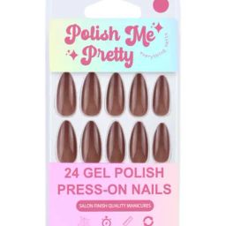 Polish Me Pretty Gel Polish Press On Nails Maple Syrup - Set of 24-17
