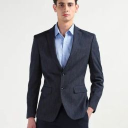 Arrow Blue Regular Fit Self Pattern Blazer-picture-6