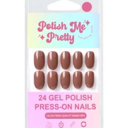Polish Me Pretty Gel Polish Press On Nails Barista - Set of 24-image-69