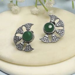 Biba Green Alloy Stud Earrings for Women-image-15