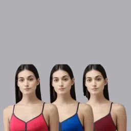 AROUSY Blue & Pink Cotton Everyday Bras - Pack Of 3-picture-30
