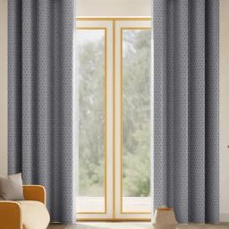 Haus & Kinder Light Grey / Silver Mosaic Mirage Polyester Door Curtains 7 Ft - Pack of 2-1