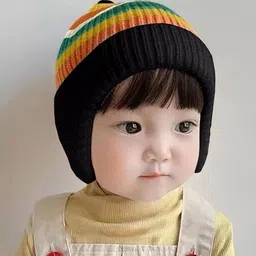 SYGA Unisex Kids Colourblocked Woollen Beanie-69