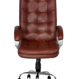 Stolica Janus Leatherette High Back Brown Office Chair with Chrome Base-image-81