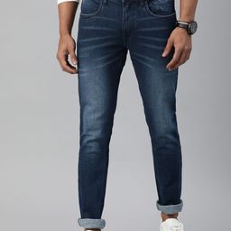 WROGN Men Blue Slim Tapered Fit Mid-Rise Clean Look Stretchable Jeans-image-76