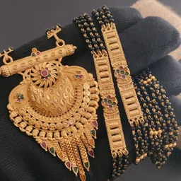 V.K.PAYAL.JEWELLERY Gold-Plated Artificial Beaded Mangalsutra-picture-23
