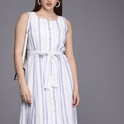 Allen Solly Woman Striped A-Line Dress-image-37